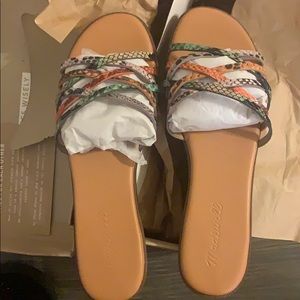 Madewell Crisscross Slide in SnakeEmbossed Leather